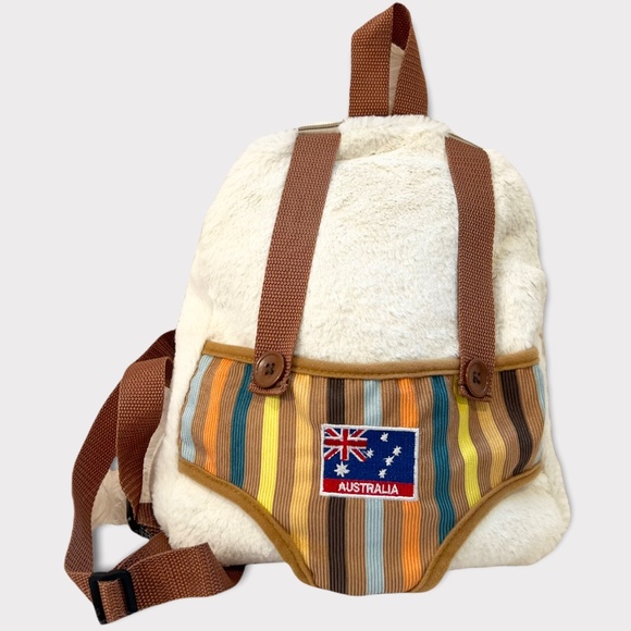 Vintage Australia Fleece Striped Pants Backpack - Picture 1 of 7